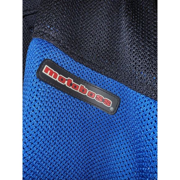 Motoboss Men's XXL Motorcycle Riding Jacket Blue Black Sporty Street Bike Gear - Picture 9 of 13